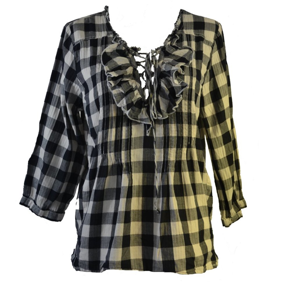 Blouse with Ruffle Tie Bust Detail